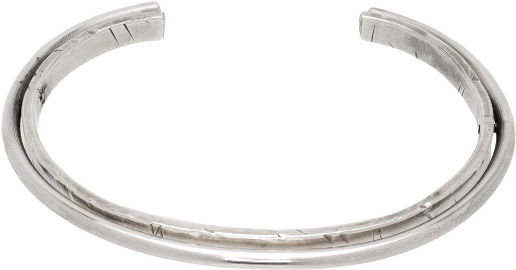 Title of Work Silver Double Cuff Bracelet