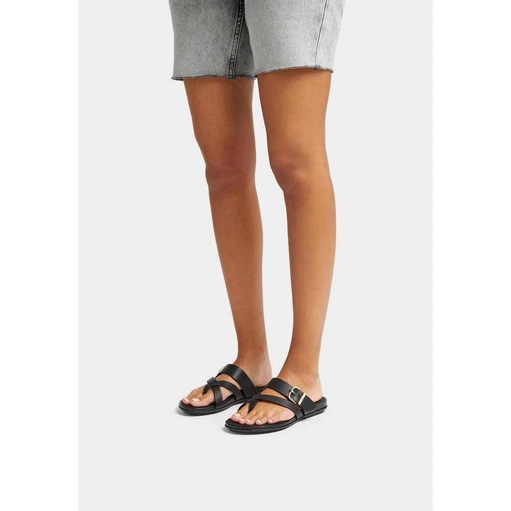 FitFlop Women's Gracie Buckle Leather Strappy Toe-Post Sandals 6