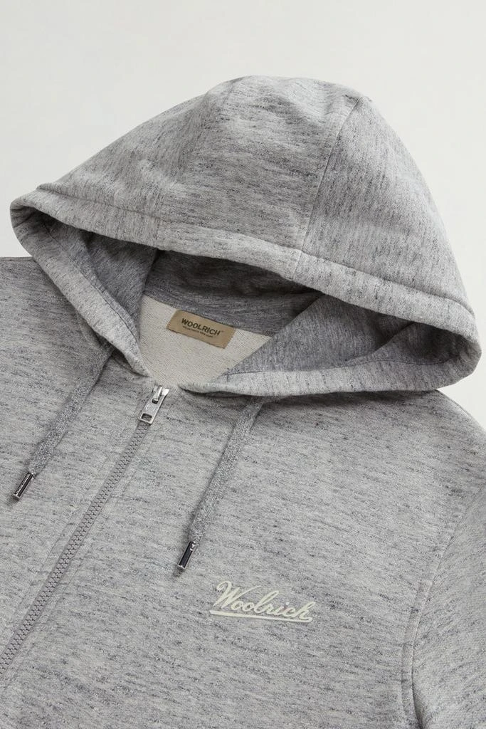 Woolrich Full-zip Hoodie in Pure Cotton Mouliné - Men - Gray 6