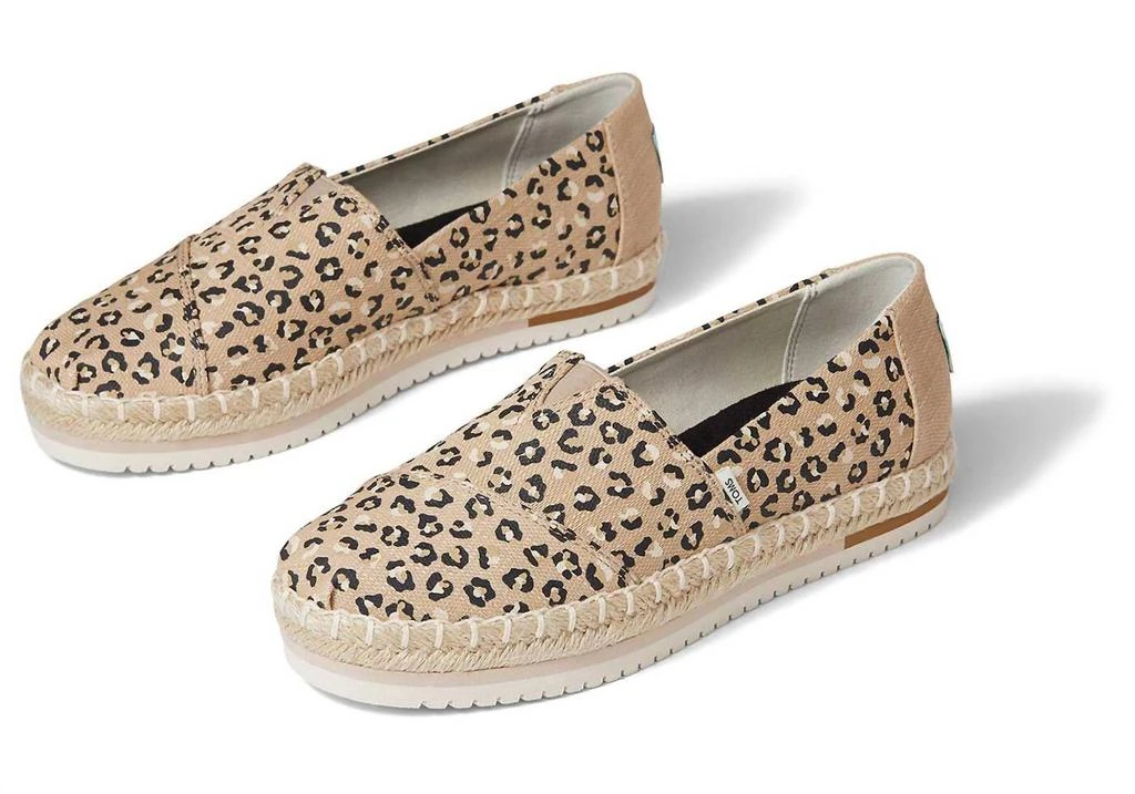TOMS Women's Alpargata Platform Rope Espadrilles In Natural Textured Cheetah 1
