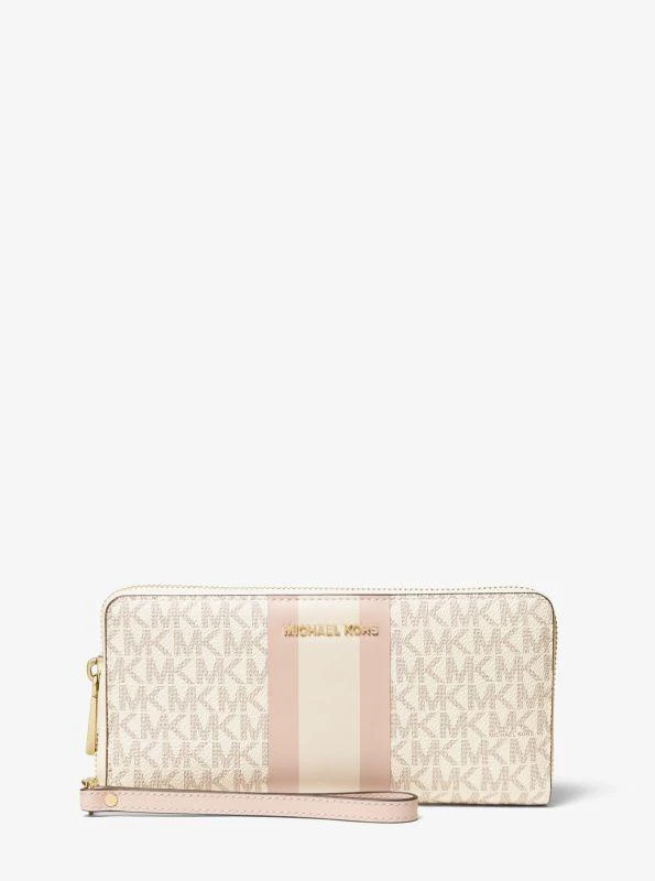 Michael Kors Logo Stripe Continental Wristlet 1
