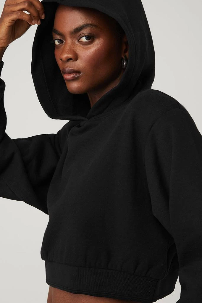 Alo Cropped Headliner Shoulder Pad Hoodie - Black 5