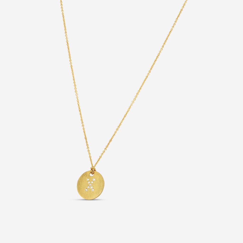 Roberto Coin Roberto Coin Tiny Treasures 18K Yellow Gold Diamond "X" Pendant Necklace 000801AYCHXX