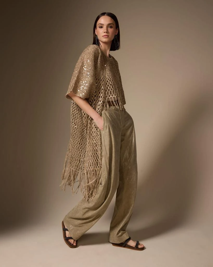 Brunello Cucinelli Fringed Paillette Opera-Knit Cardigan 2