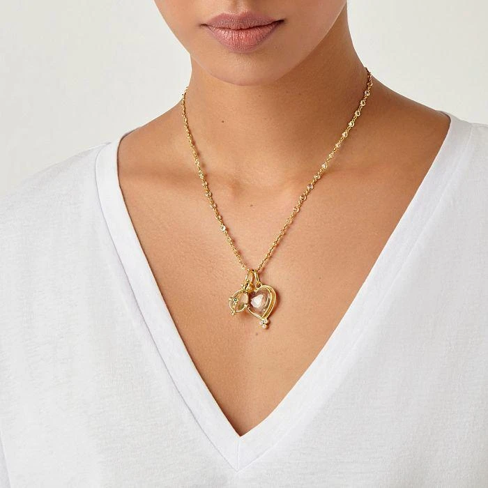Temple St. Clair 18K Yellow Gold Classic Rock Crystal 
Diamond Medium Heart Pendant 2