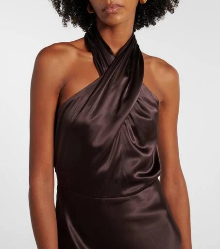 VERONICA BEARD Alberta silk-blend satin maxi dress 4