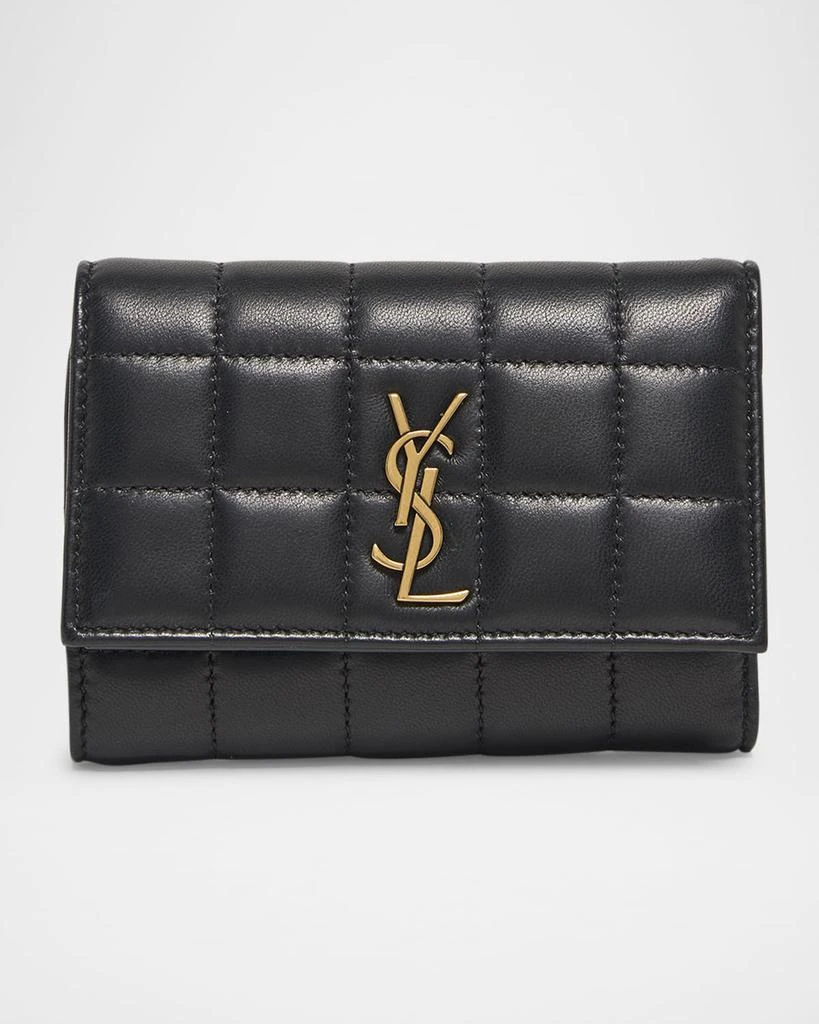 Yves Saint Laurent YSL Slim Trifold Wallet in Quilted Leather 1