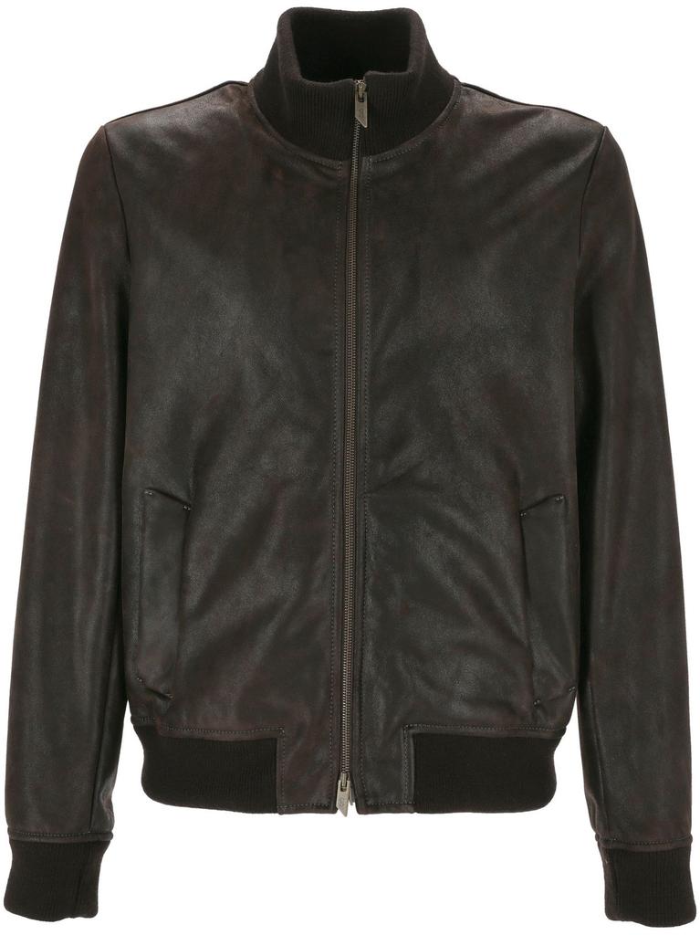 Salvatore Santoro Salvatore Santoro Zipped Leather Bomber Jacket