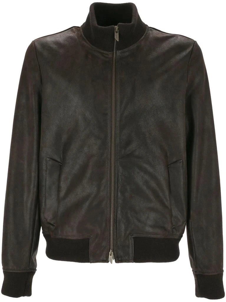 Salvatore Santoro Salvatore Santoro Zipped Leather Bomber Jacket 1