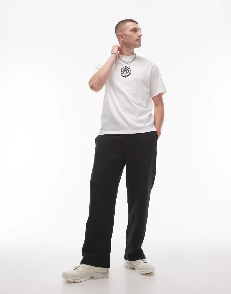 Topman Topman straight leg jogger in black 1