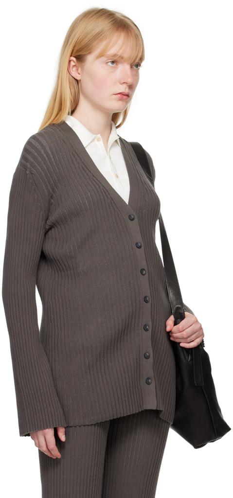 LAUREN MANOOGIAN Gray Column Cardigan