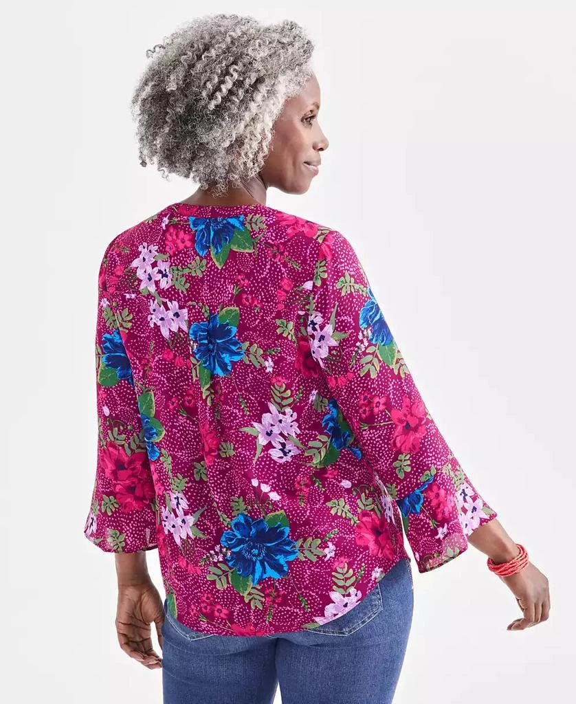 Style & Co Petite Floral-Print Pintucked Top, Created for Macy's 2