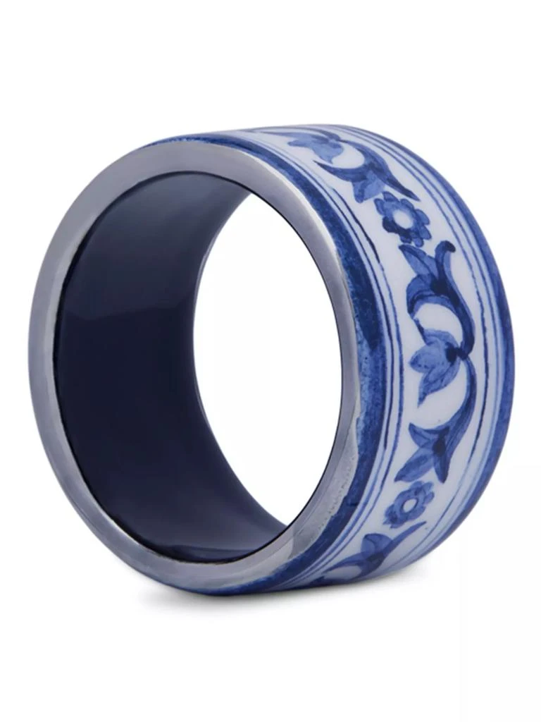 Dolce & Gabbana Blue Mediterraneo 2-Piece Small Ceramic Napkin Holder Set 3