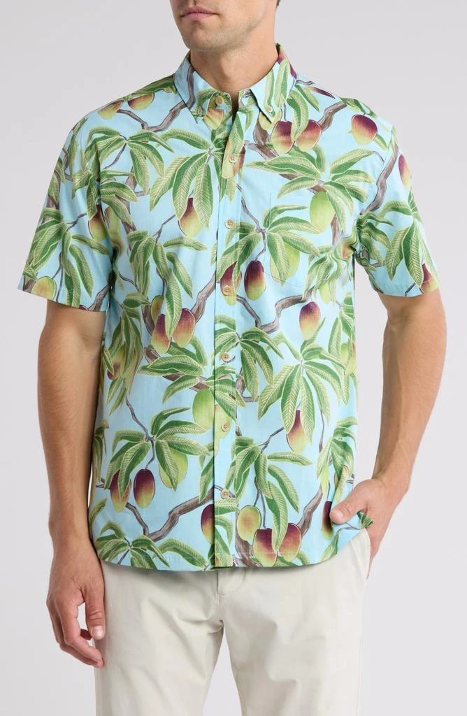 Kahala Mango Mele Short Sleeve Cotton Button-Up Shirt 1