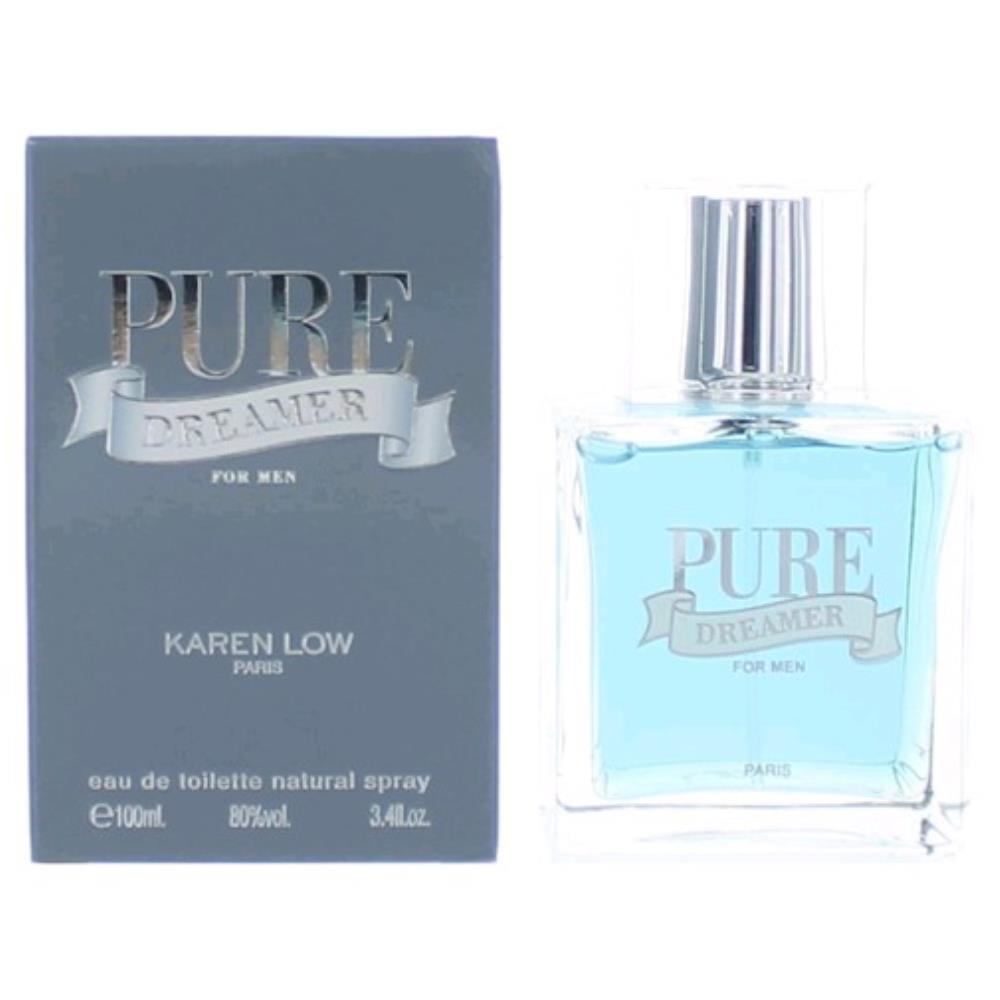 KAREN LOW 2pcs Pure Dreamer by , 3.4 oz Eau De Toilette Spray for Men