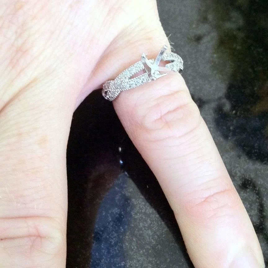 Pompeii3 1/2ct Vintage Infinity Diamond Ring Setting 14K White Gold 4