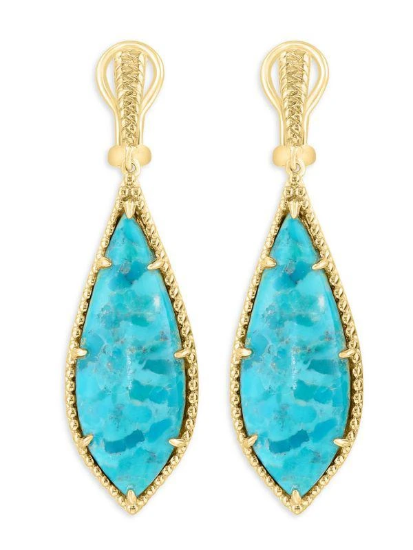 Effy ENY 14K Goldplated Sterling Silver & Turquoise Drop Earrings 2