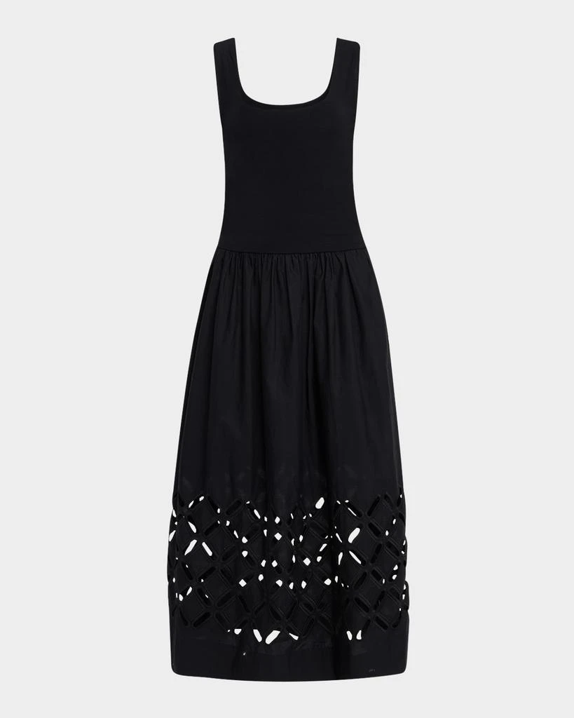 black flared dress pants Vintage St. John for Neiman Marcus Ruffle Shoulder Cocktail Dress – Recess main image 0