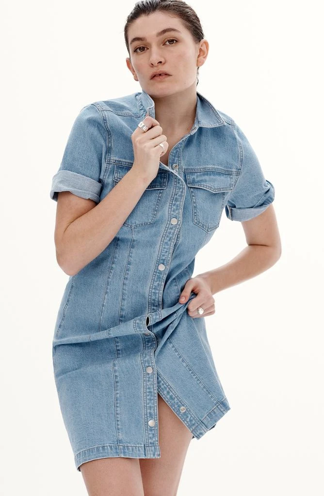 Seamed Denim Mini Shirtdress  On Sale Now with Up to 59% Off | Discover  Exclusive Deals & Savings at BeyondStyle  Authentic Madewell women|clothing |dresses|dress|female with Limited-Time Discounts, Free Shipping, and Price
