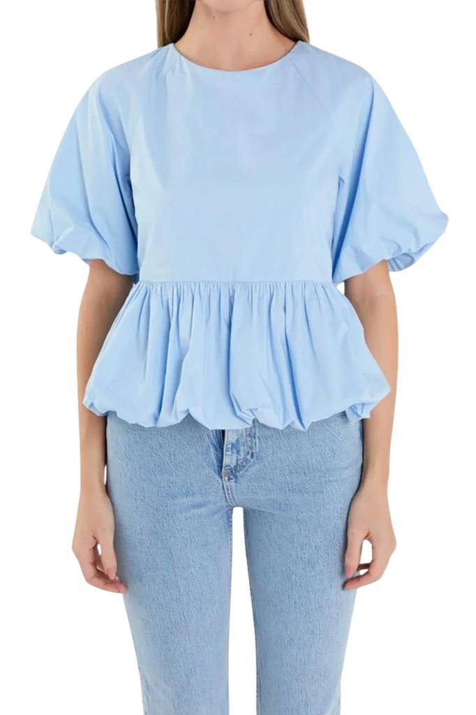 English Factory English Factory - balloon sleeve poplin top 1