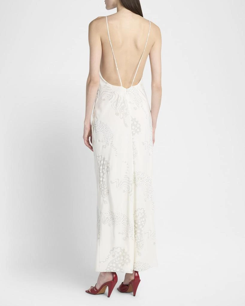 Stella McCartney Wild Cat-Print Silk Backless Slip Gown 3
