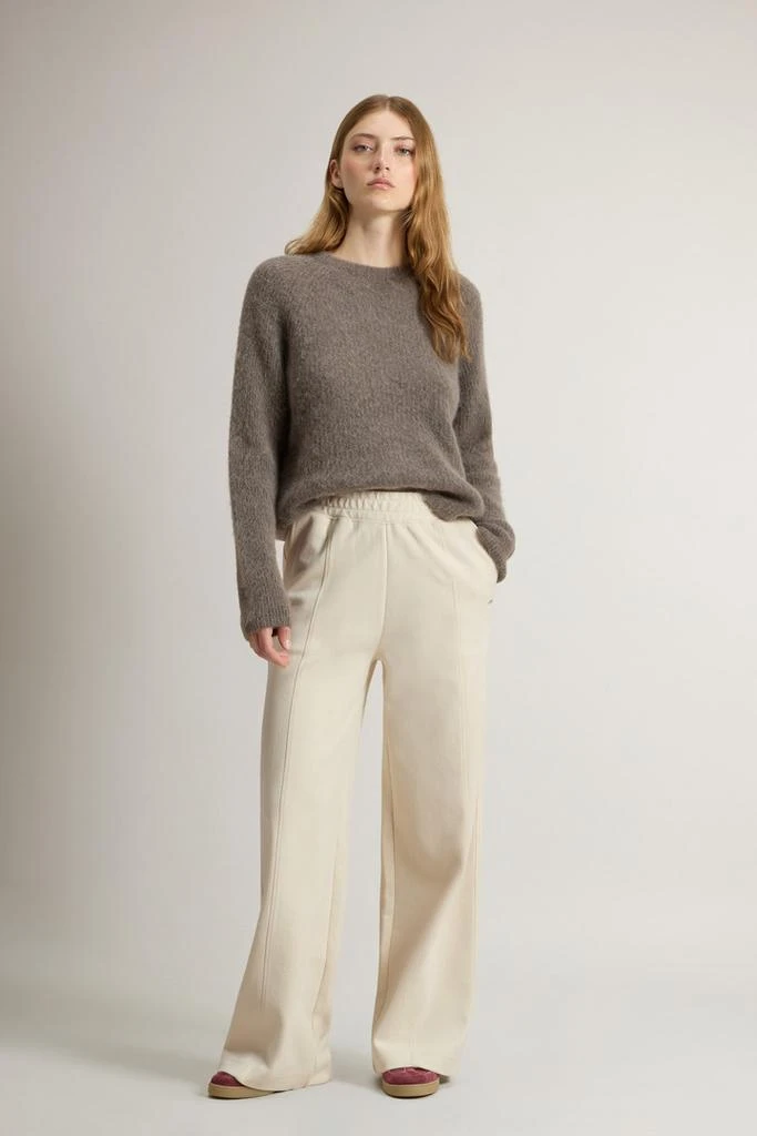 Woolrich Wide-Leg Pants in Cotton-Blend Interlock - Women - White 1