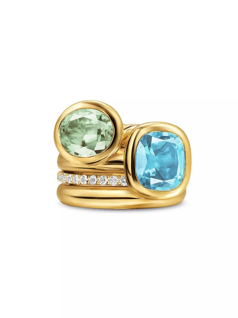 David Yurman DY Mercer Two Stone Cocktail Ring in 18K Yellow Gold 3