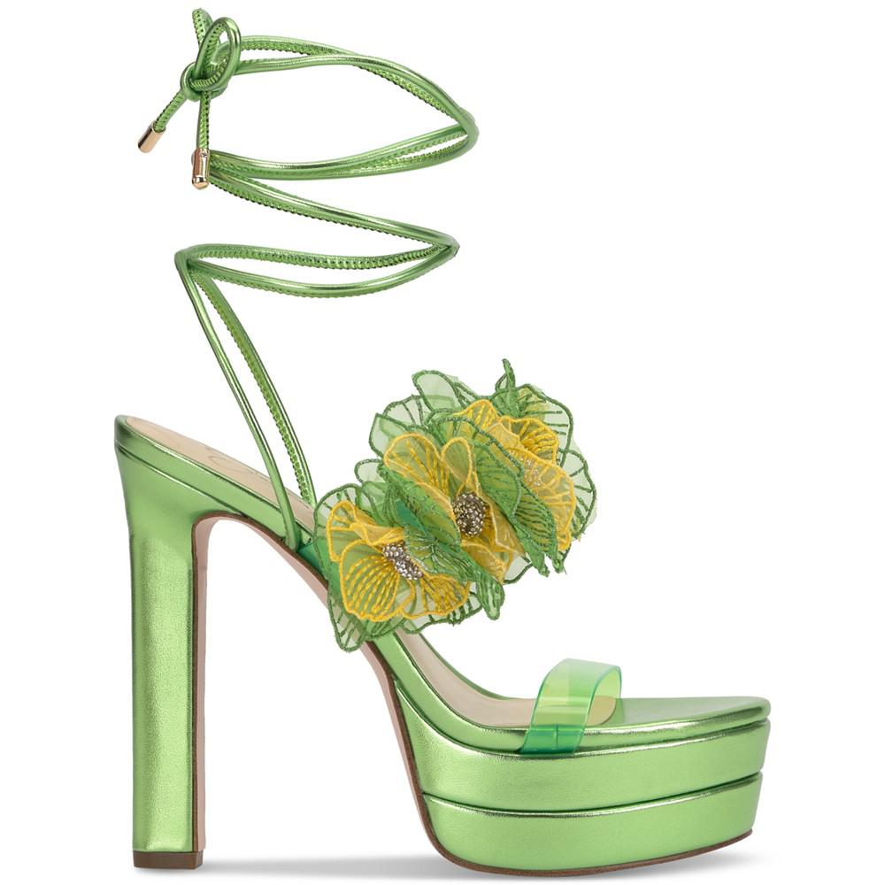 Jessica Simpson Iyla Flower Embellished Strappy High Heel Platform Sandals
