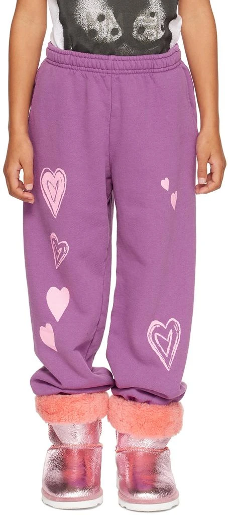 Kids Worldwide SSENSE Exclusive Kids Purple Heart Lounge Pants