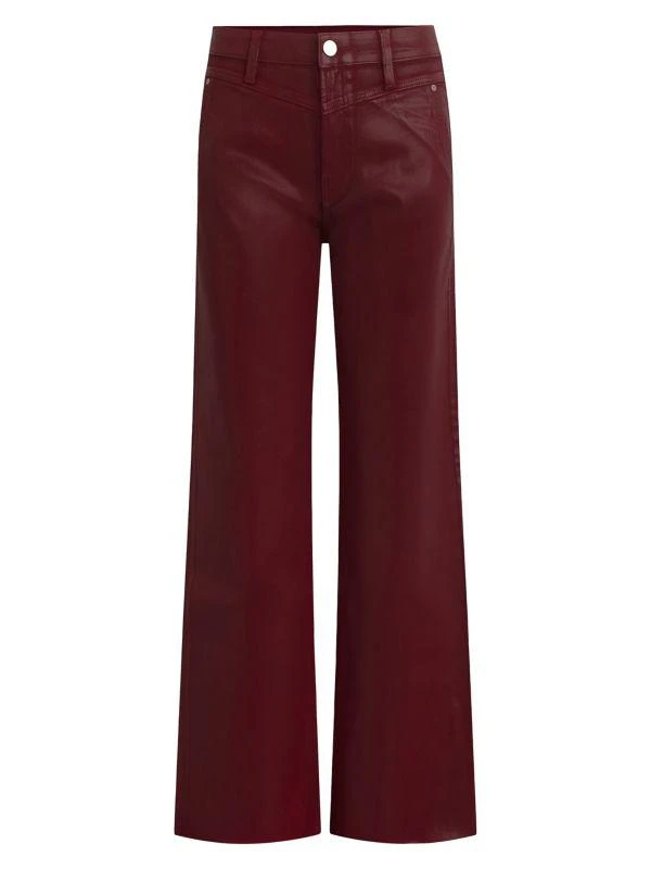 Hudson Rosie Coated High-Rise Stretch Wide-Leg Jeans 7