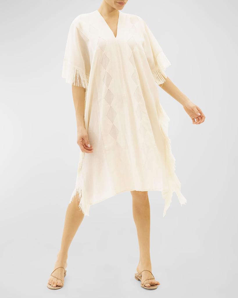 Jaline Flora Short Fringe Kaftan