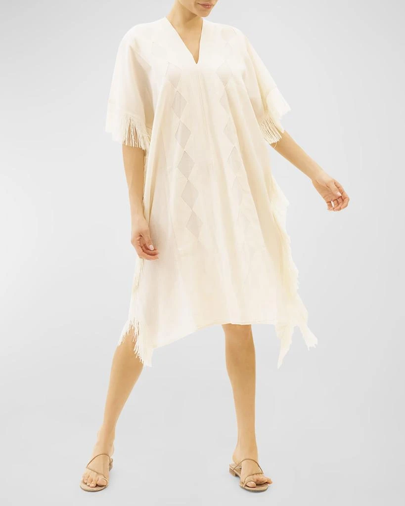 Jaline Flora Short Fringe Kaftan 1