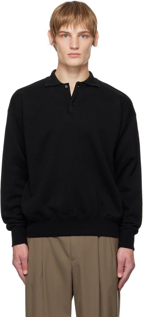 トップス AURALEE PIMA COTTON HEAVY PIQUE POLO AURALEE: Navy Pima Cotton Heavy Pique Polo | SSENSE