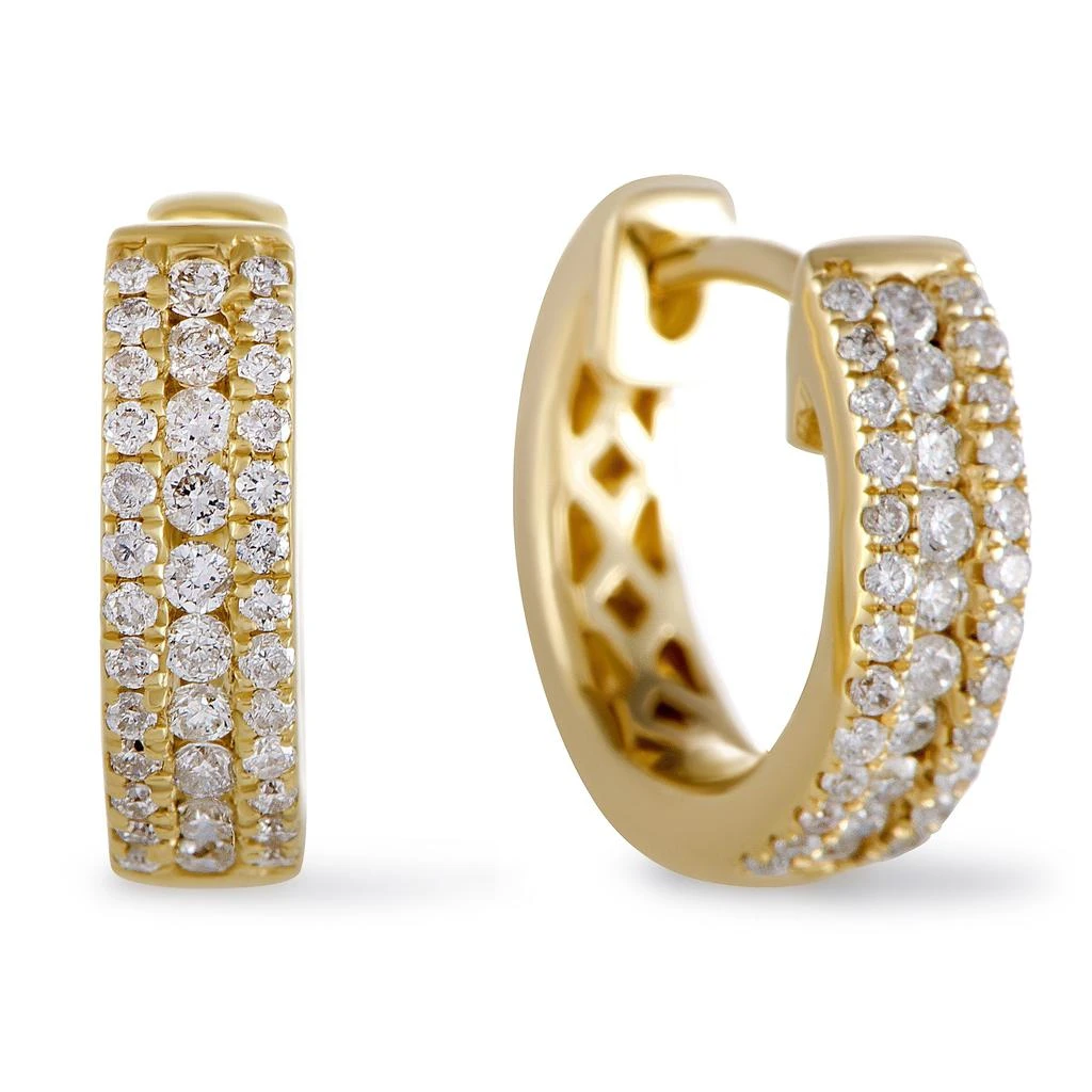 Non Branded 14K Yellow Gold 0.35 ct Diamond Small Hoop Huggies Earrings 1