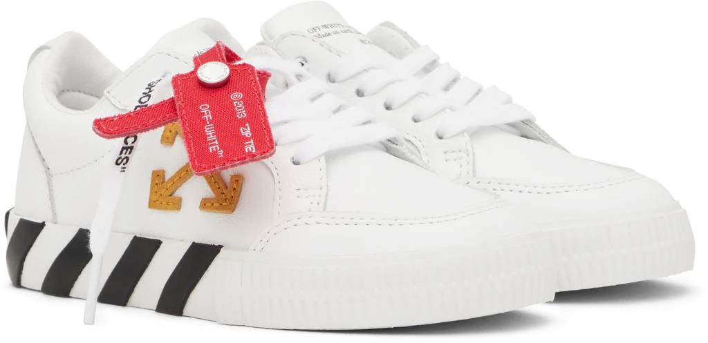 Off-White Kids White Vulcanized Leather Sneakers 4