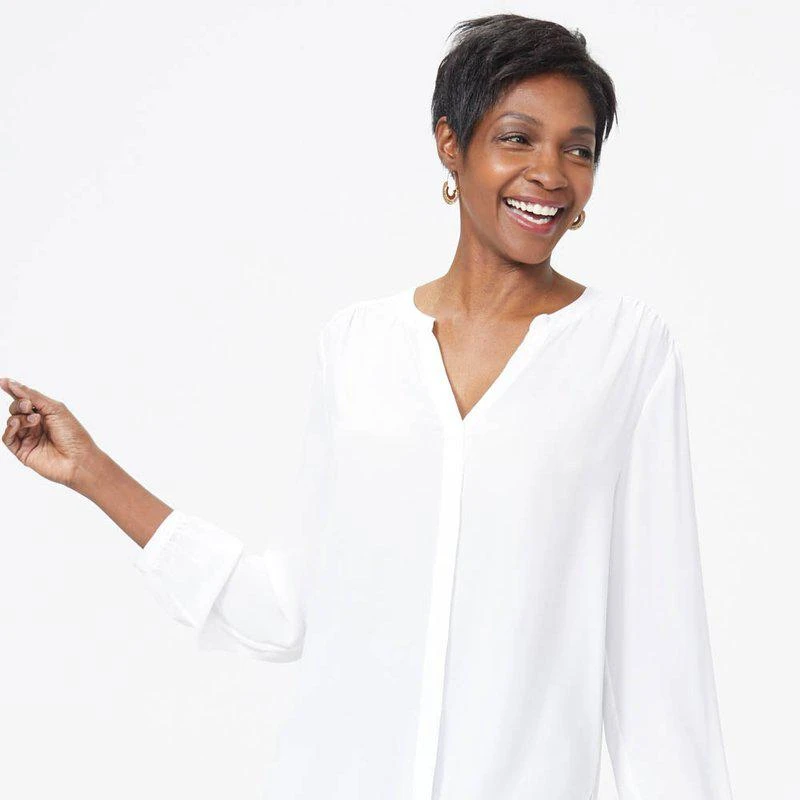 NYDJ Pintuck Blouse In Petite 2