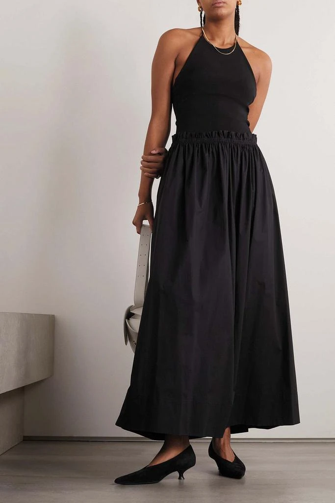 Esse Studios Knitted and cotton-poplin halterneck maxi dress 2