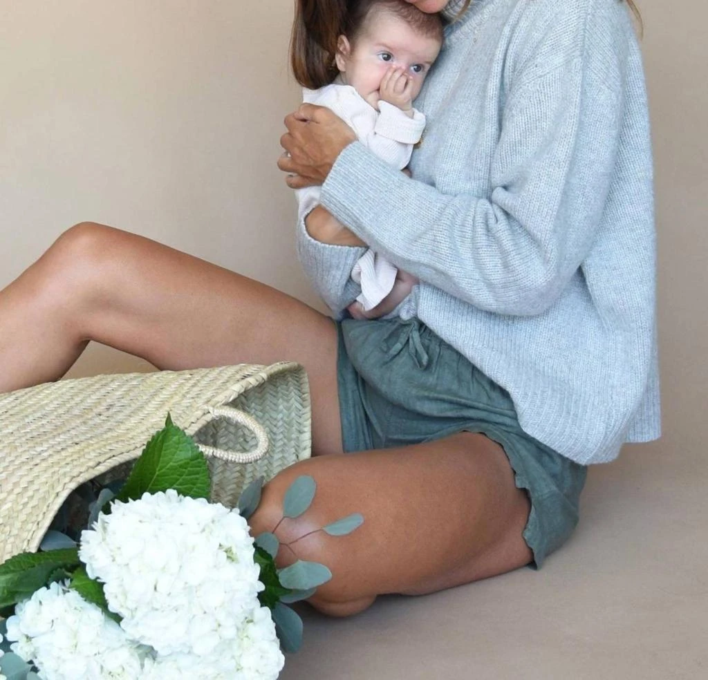 Beachwood Baby Cashmere Carmel Sweater In Pebble 2