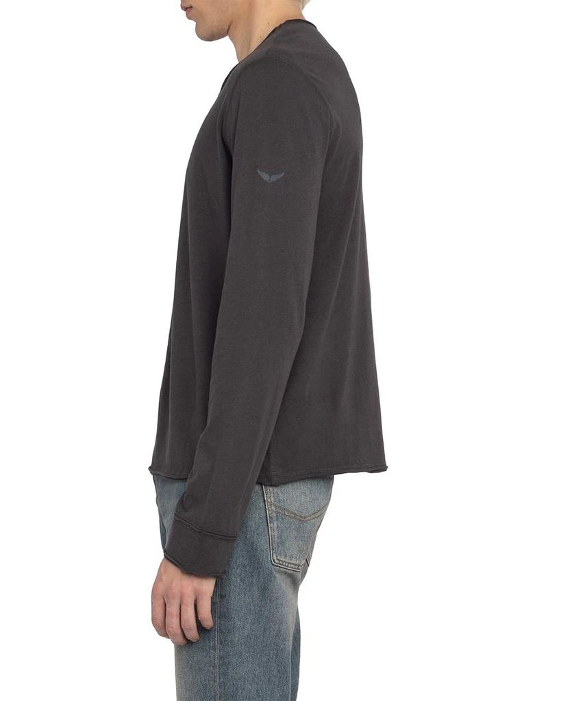 ZADIG & VOLTAIRE Monastir Long Sleeve Split Collar Tee 5