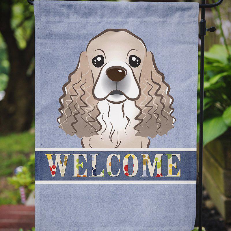 Caroline's Treasures 11 x 15 1/2 in. Polyester Cocker Spaniel Welcome Garden Flag 2-Sided 2-Ply