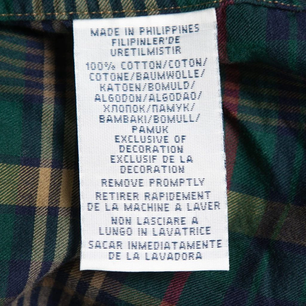 Ralph Lauren Polo Ralph Lauren Green/Navy Blue Plaid Cotton Button Front Full Sleeve Shirt M 5