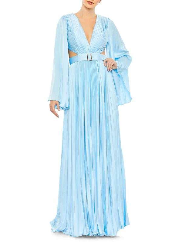 Mac Duggal Bell Sleeve Pleated A Line Gown 1