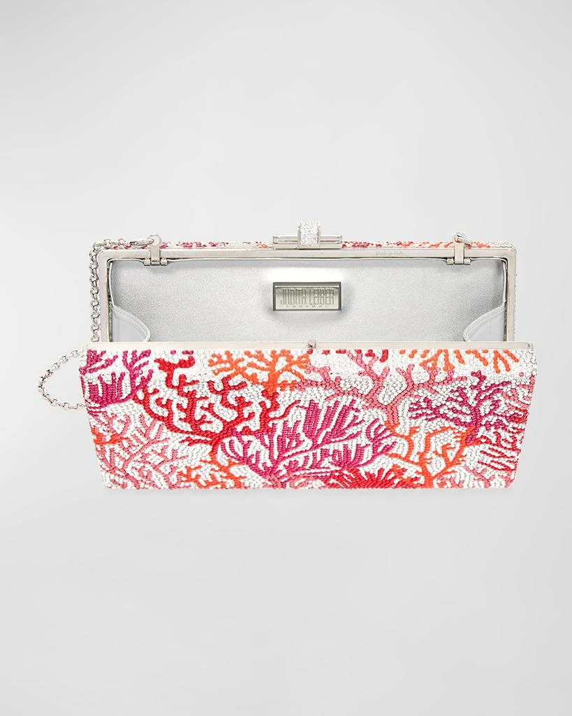 Judith Leiber Sleek Rectangle Rare Coral Clutch Bag 2