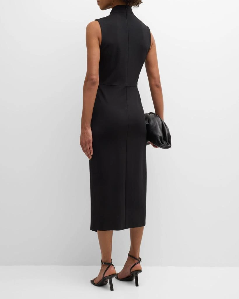Shoshanna Leona Sleeveless Pleated Mock-Neck Midi Dress 4