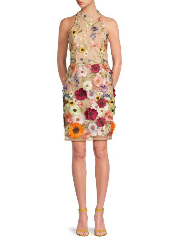 Bebe Floral Embroidered Sheath Dress 1