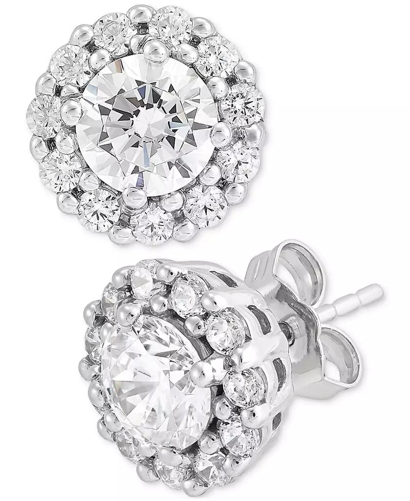 Grown With Love IGI Certified Lab Grown Diamond Halo Stud Earrings (1 ct. t.w.) in 14k White Gold