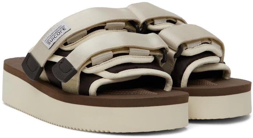 Suicoke Off-White & Brown MOTO-PO Sandals 4