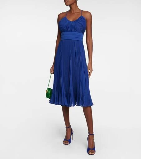Max Mara Clarino pleated georgette midi dress 2