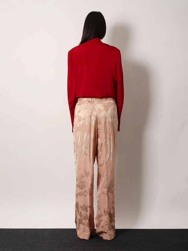 Dries Van Noten Damasked linen and viscose trouser with belt 3