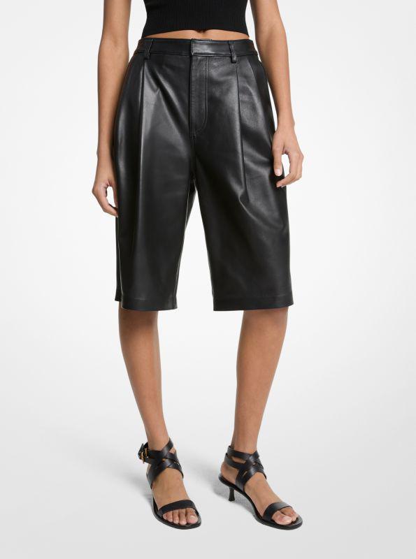Michael Kors Black Pants With Belt Loops In Leather Woman
